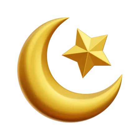 Estrella de la luna creciente  3D Icon
