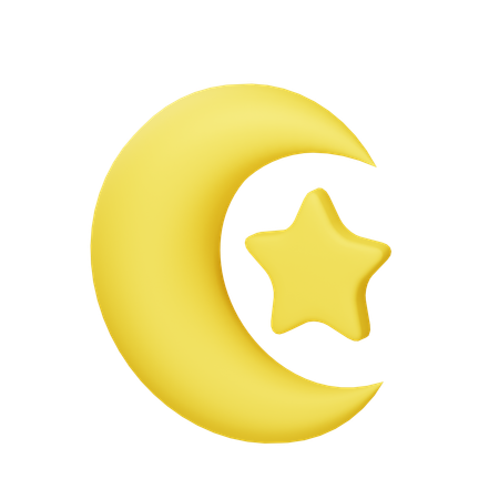 Estrella y luna  3D Icon