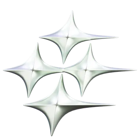 Estrellas forma abstracta  3D Icon