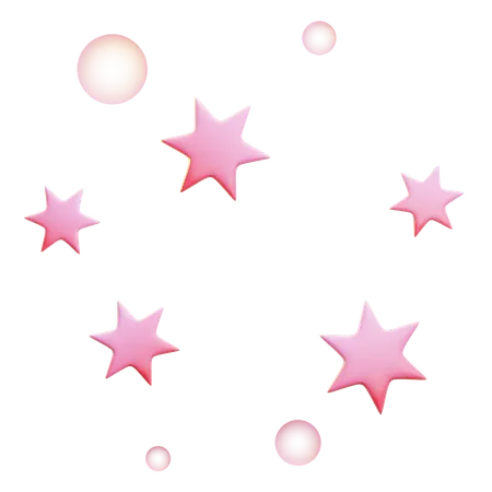 Estrellas rosas  3D Icon