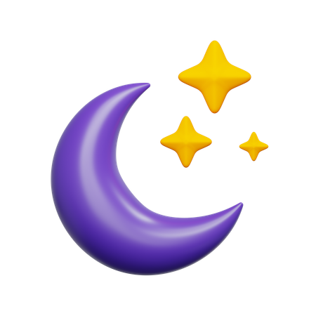 Estrellas y luna  3D Icon