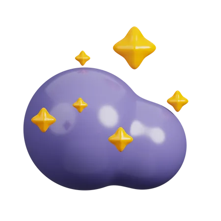 Estrellas y nube  3D Icon