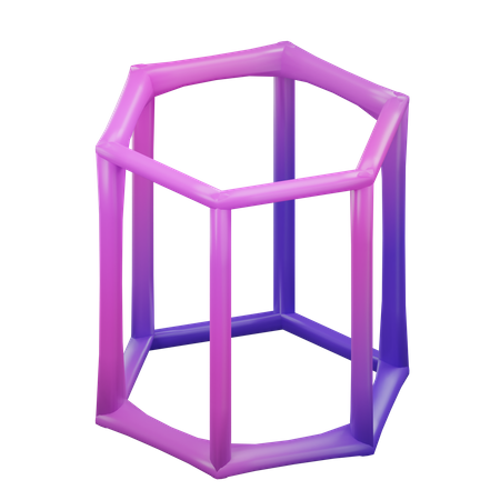 Estructura alámbrica de prisma hexagonal  3D Icon