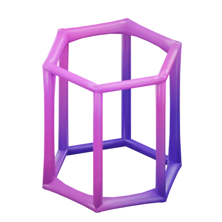 Estructura alámbrica de prisma hexagonal  3D Icon