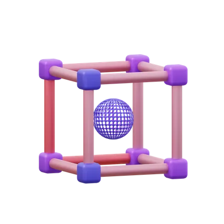 Estructura alámbrica  3D Icon