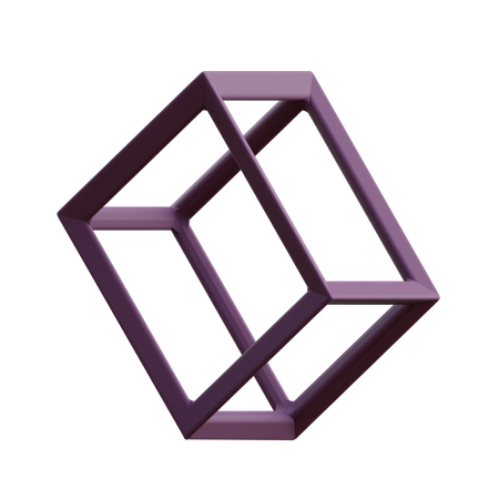 Estructura alámbrica cuboide  3D Illustration