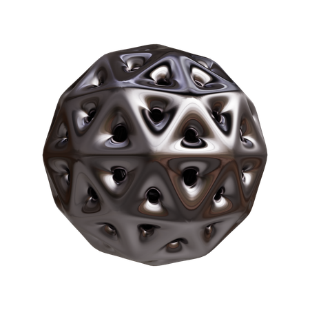 Estructura alámbrica de esfera ico de metal  3D Icon