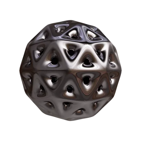 Estructura alámbrica de esfera ico de metal  3D Icon