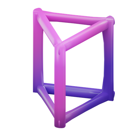Estructura alámbrica de prisma triangular  3D Icon