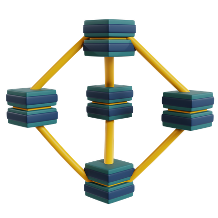 Estructura de datos de la cadena de bloques  3D Icon