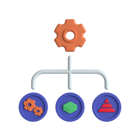 Estructura de desglose del trabajo wbs  3D Icon