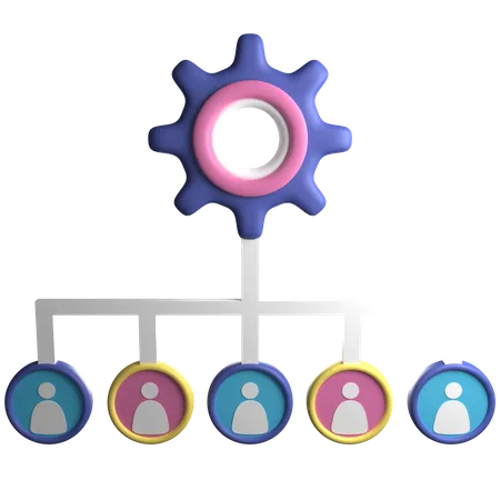 Estructura organizacional empresarial  3D Icon