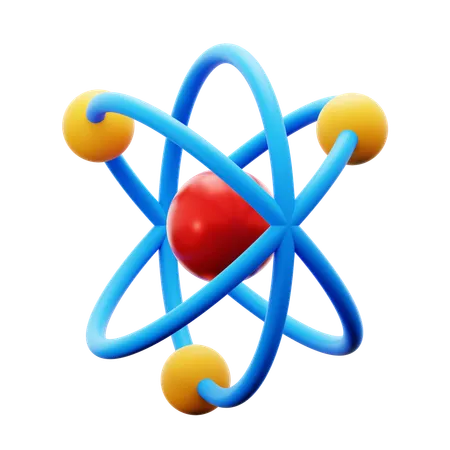 Molecula Atomo Ciencia Fisica Licao Educacao Classe 3 D Icone Ilustracao Render Design 3D Icon