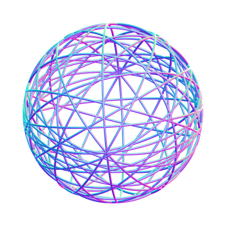 Estrutura de arame redonda  3D Icon