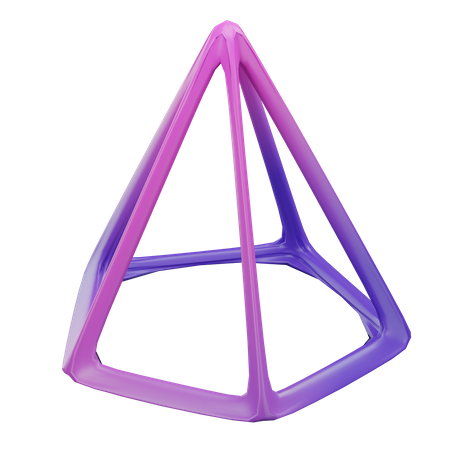 Estrutura de pirâmide hexagonal  3D Icon