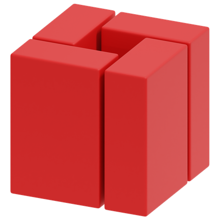 Estrutura de tijolo vermelho  3D Icon