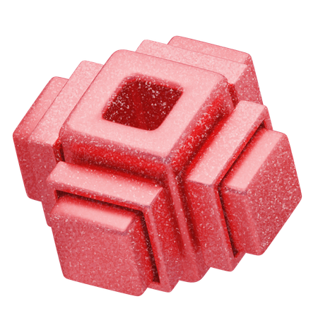 Estrutura modular vermelha abstrata com glitter  3D Icon
