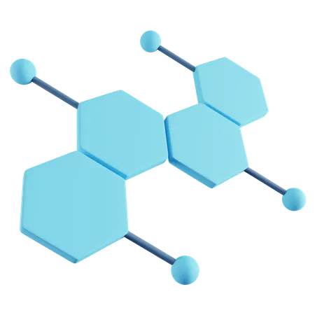 Ilustracao 3 D Do Molecular Azul 3D Icon