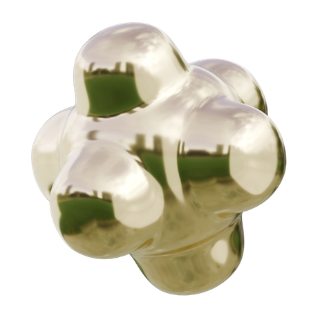 Estrutura molecular da prata em forma abstrata  3D Icon