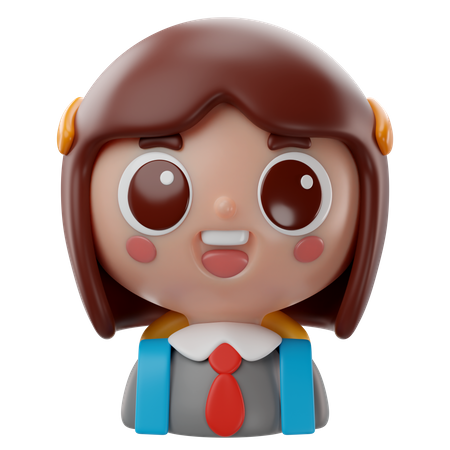 Menina estudante  3D Icon