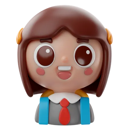 Menina estudante  3D Icon