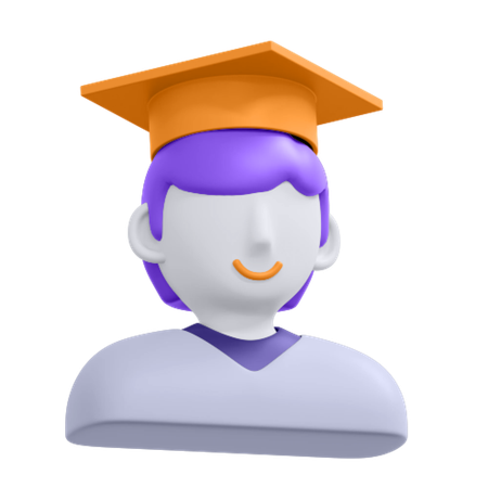 Estudante de graduação masculino  3D Icon