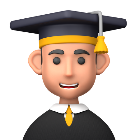 Estudante graduado  3D Icon