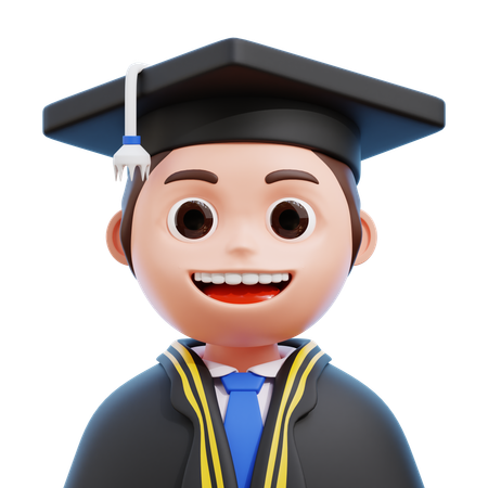 Estudante graduado  3D Icon