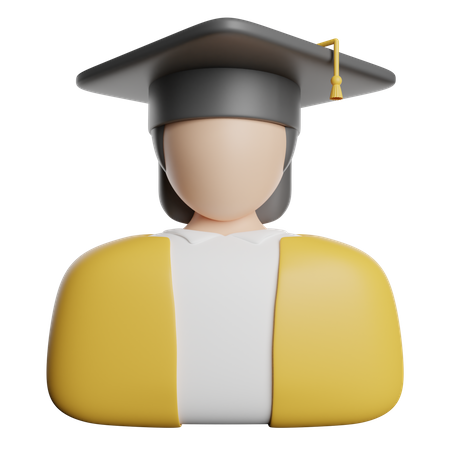 Estudante graduado  3D Icon