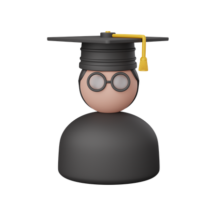 Estudante graduado  3D Icon