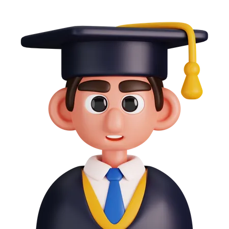 Estudante graduado  3D Icon