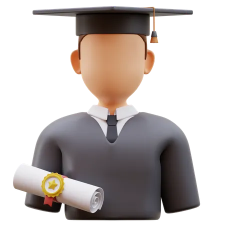 Estudante masculino graduado  3D Icon