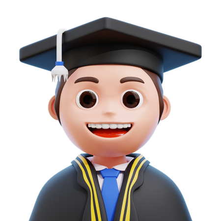 Estudante graduado  3D Icon