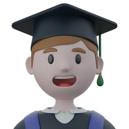 Estudante Graduado  3D Icon