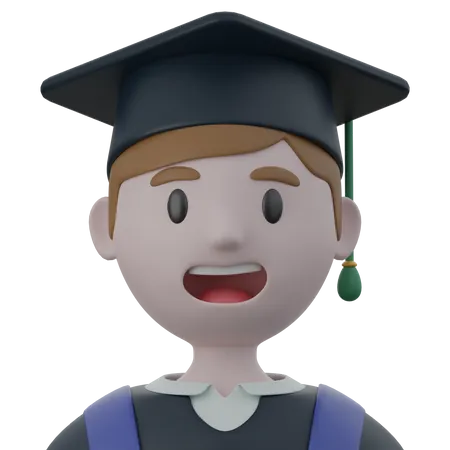 Estudante Graduado  3D Icon