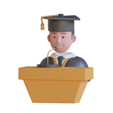 Estudante Graduado  3D Icon