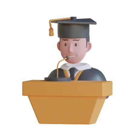 Estudante Graduado  3D Icon