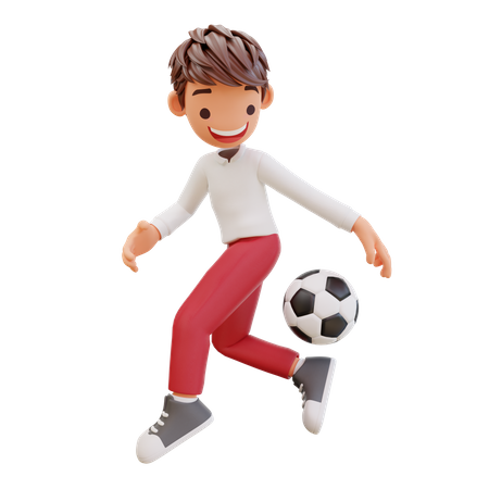 Estudante jogando futebol  3D Icon