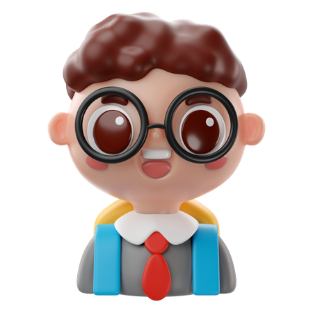 Menino estudante  3D Icon