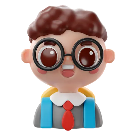 Menino estudante  3D Icon