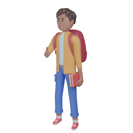 Estudante de faculdade  3D Illustration