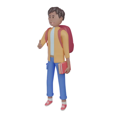 Estudante de faculdade  3D Illustration