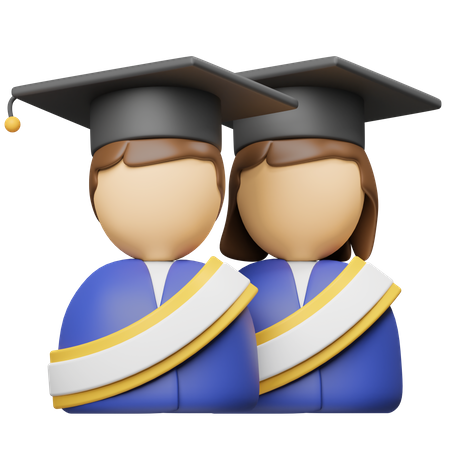 Estudantes graduados  3D Icon