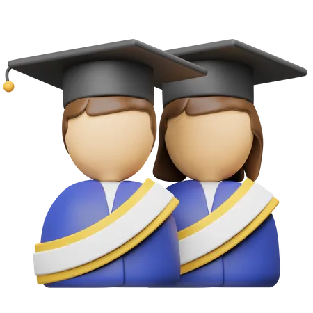 Estudantes graduados  3D Icon