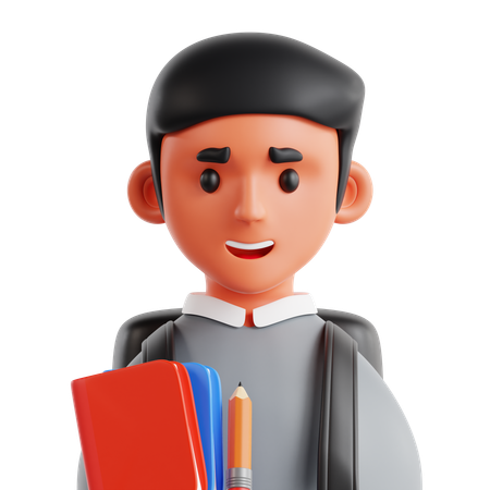 Chico estudiante  3D Icon