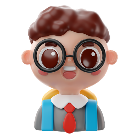 Chico estudiante  3D Icon