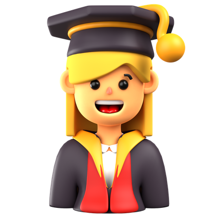 Estudiante de graduación  3D Icon