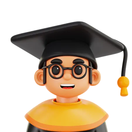 Estudiante de posgrado masculino  3D Icon