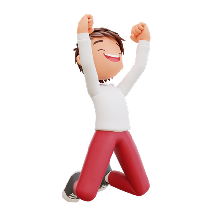 Estudiante feliz saltando en el aire  3D Icon