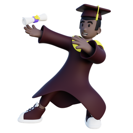 Feliz estudiante graduado  3D Illustration